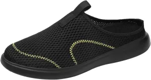 Fashion Summer Men Breathable Mesh Shallow Mouth Slip On Lightweight Casual Shoes Tops Mens Sneaker (Black, 12)