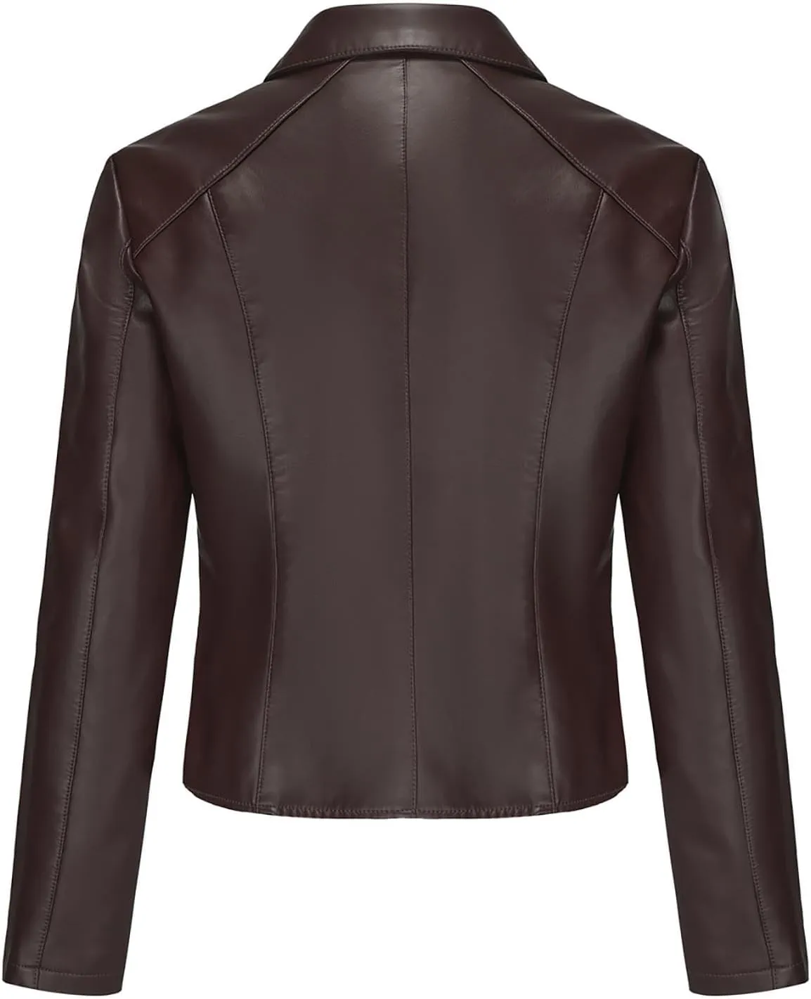 Faux Leather Jacket Women Studded Rivet Moto Biker Short Lapel Coat Leather Blazer Jackets for Spring Fall Fashion