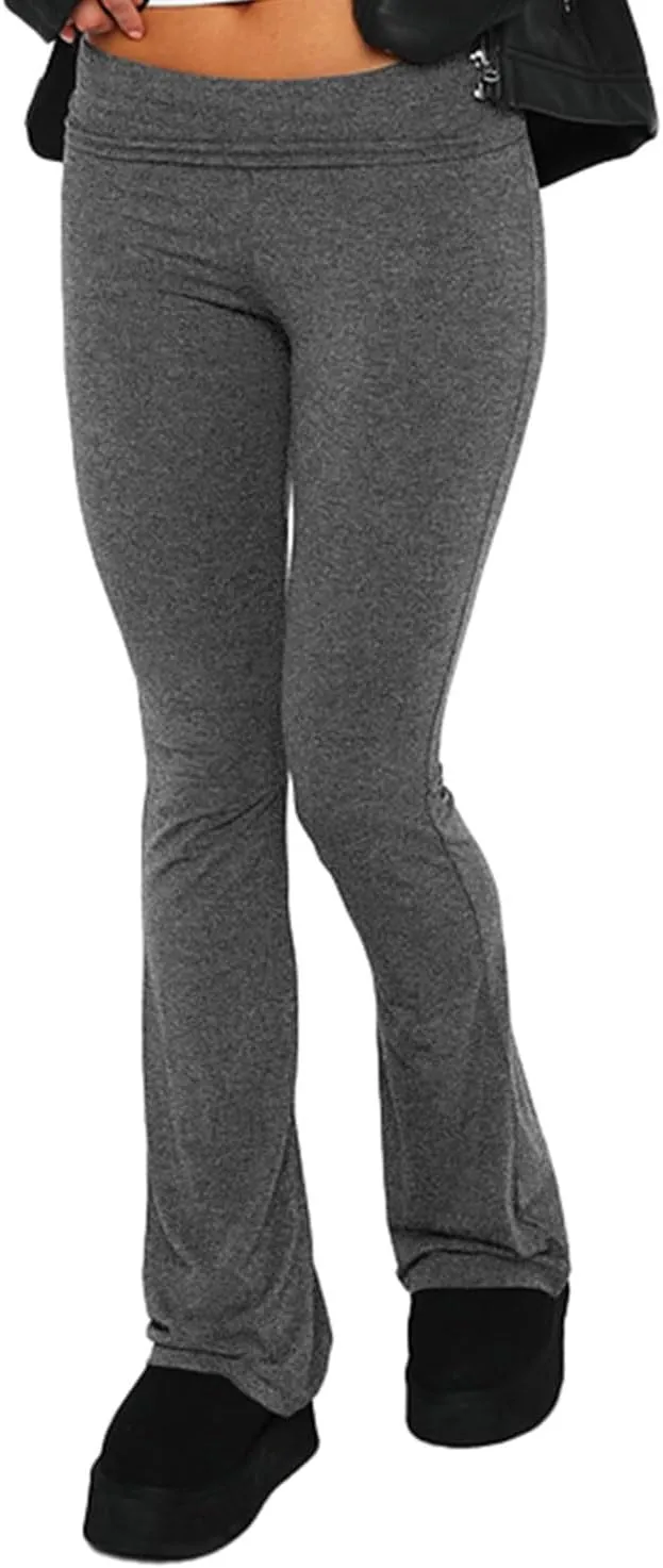 Fawjsais Flare Leggings for Women Skinny Fold Over Leggings Bootcut Yoga Pants Low Rise Sweatpants