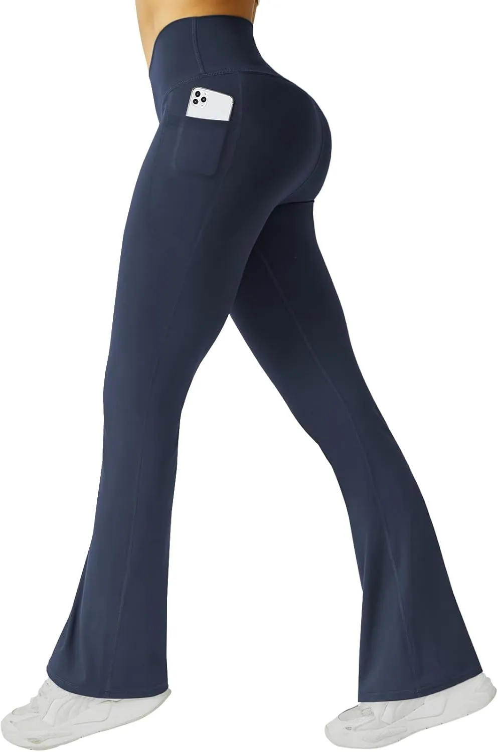FireSwan Women's Flare Yoga Pants with Pockets High Waist Flared Leggings Bootcut Gym Workout Pants Tummy Control