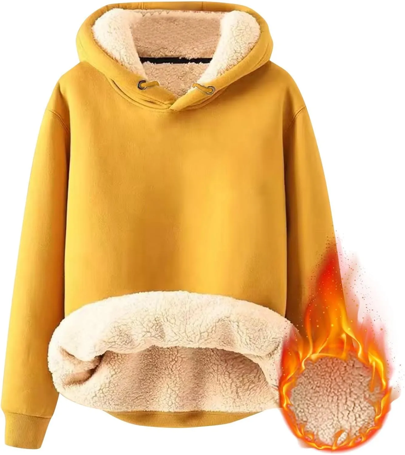 Fleece Hoodie Men Winter Warm Plus Size Sherpa Lined Pullover Hoodie Relaxed Fit Oversized Heavy Hooded Sweatshirt