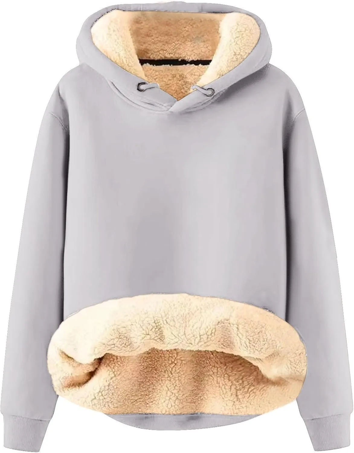 Fleece Hoodie Men Winter Warm Plus Size Sherpa Lined Pullover Hoodie Relaxed Fit Oversized Heavy Hooded Sweatshirt