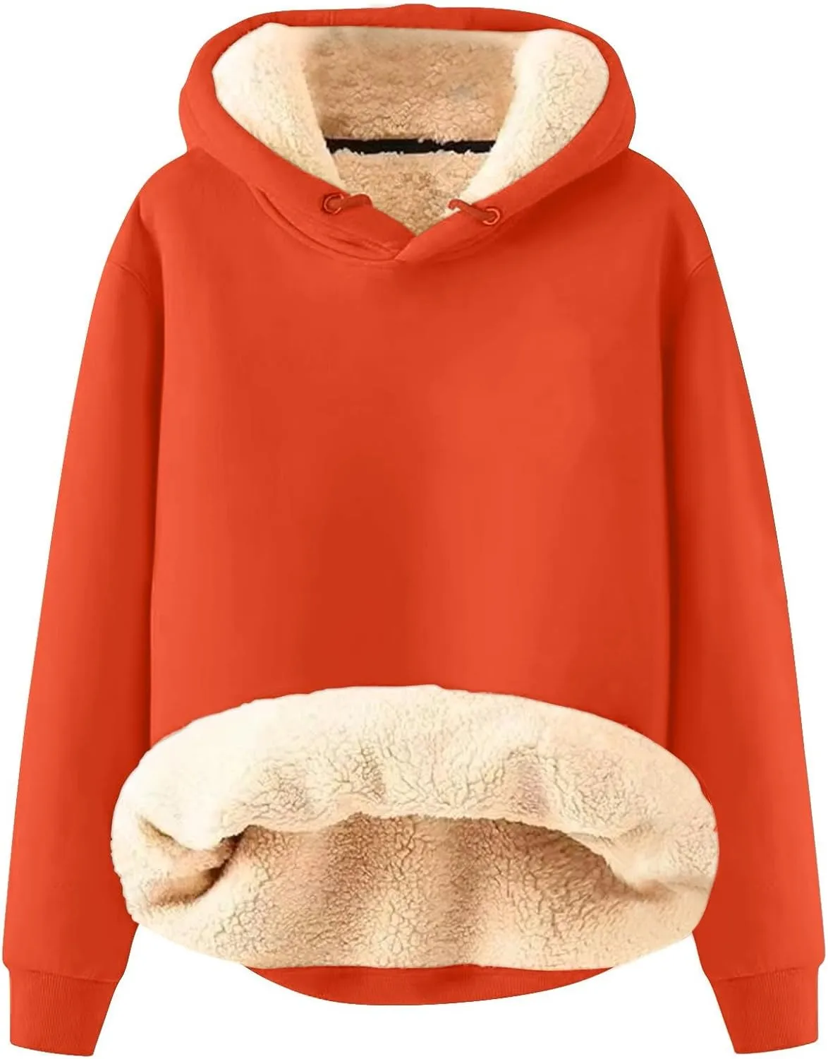 Fleece Hoodie Men Winter Warm Plus Size Sherpa Lined Pullover Hoodie Relaxed Fit Oversized Heavy Hooded Sweatshirt