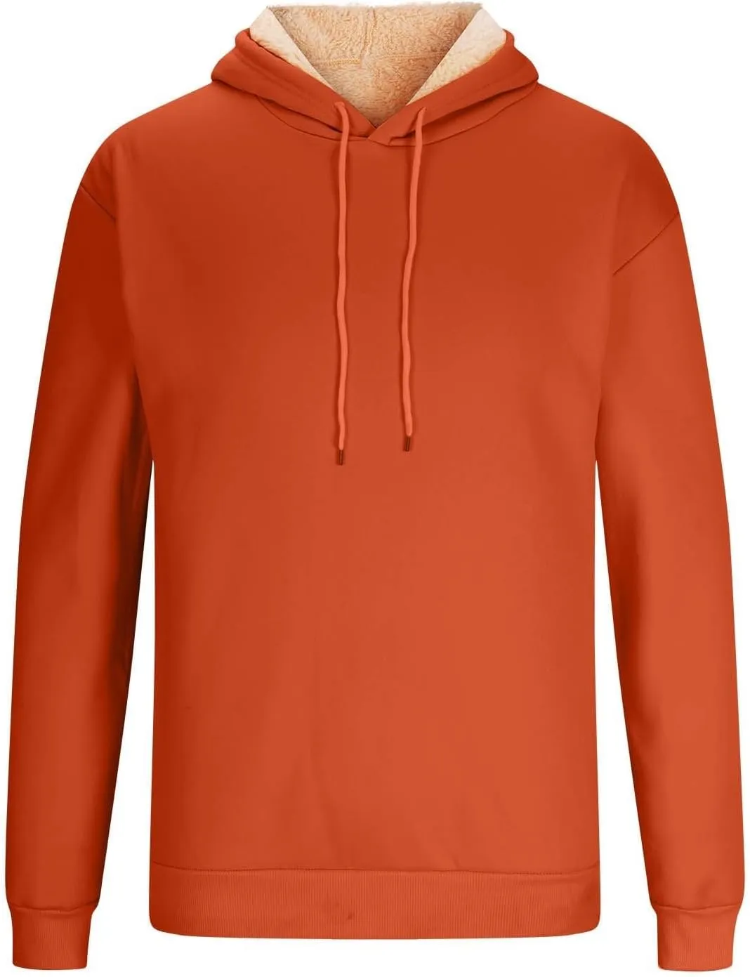 Fleece Hoodie Men Winter Warm Plus Size Sherpa Lined Pullover Hoodie Relaxed Fit Oversized Heavy Hooded Sweatshirt