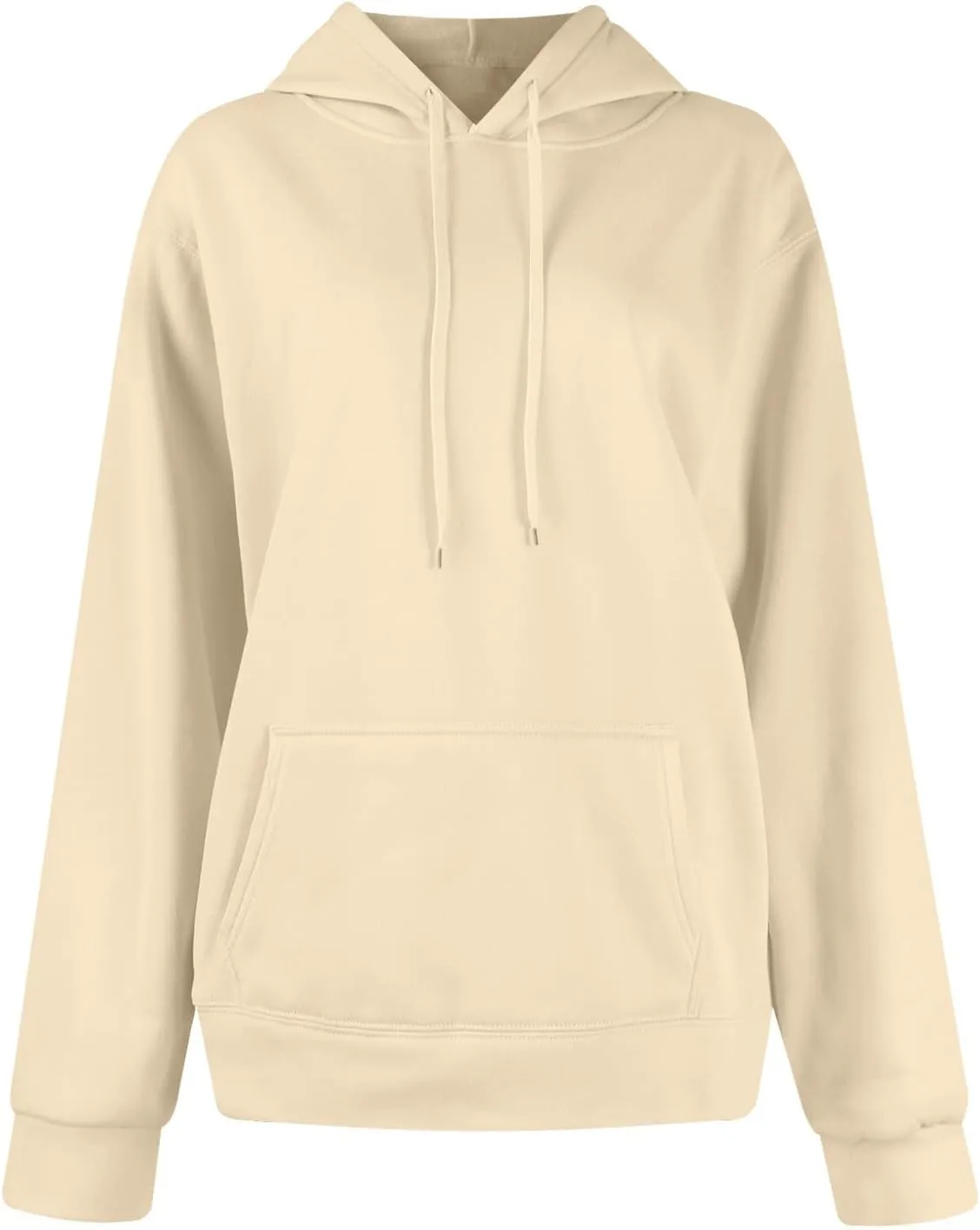 Fleece Hoodie Women Long Sleeve Drawstring Hooded Sweatshirt with Pockets Relaxed Fit Comfy Pullover Fall Sweater