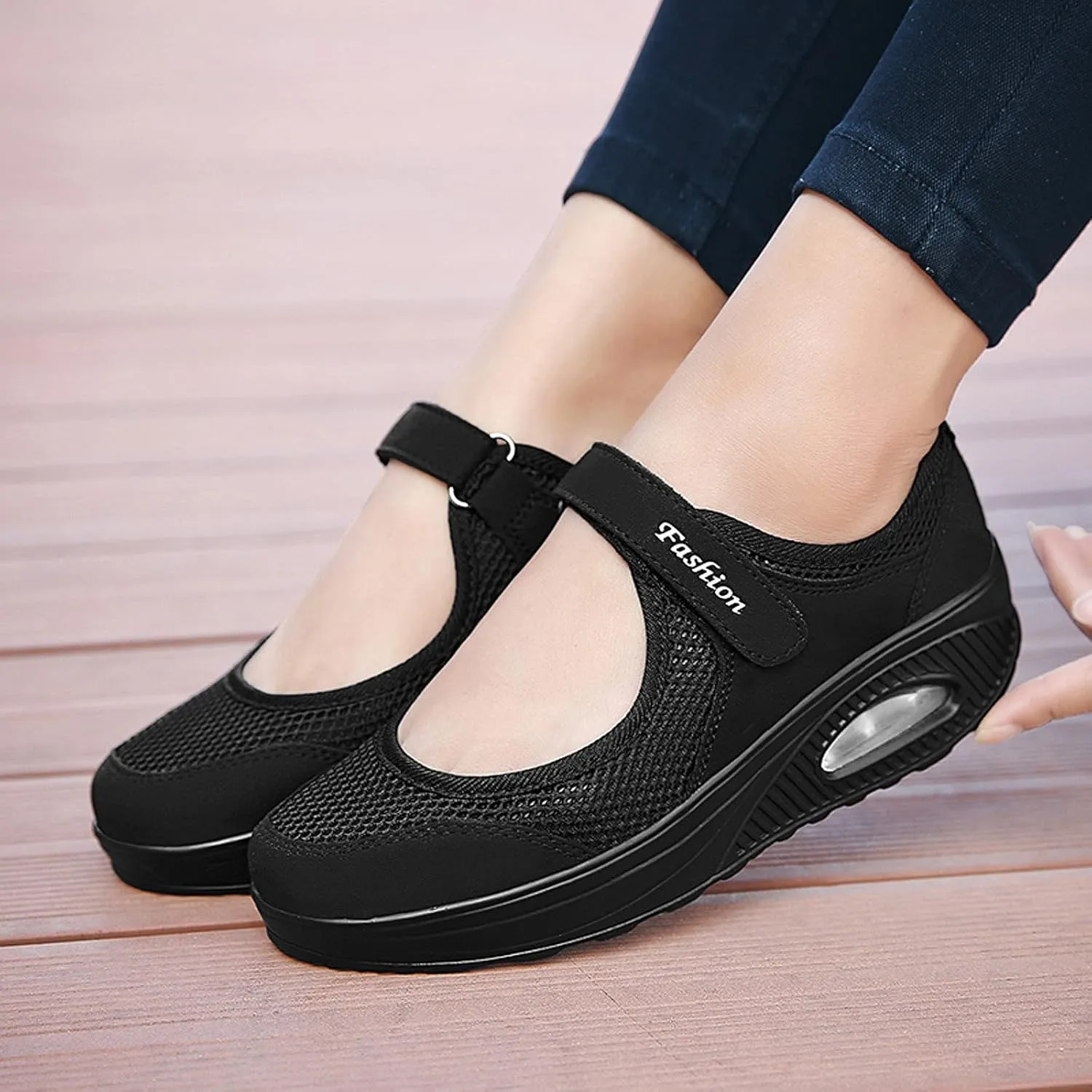 FLIOZY Nurse Shoes Women's Walking Shoes Air Cushion Platform Sneaker Breathable Lightweight Casual Shoes