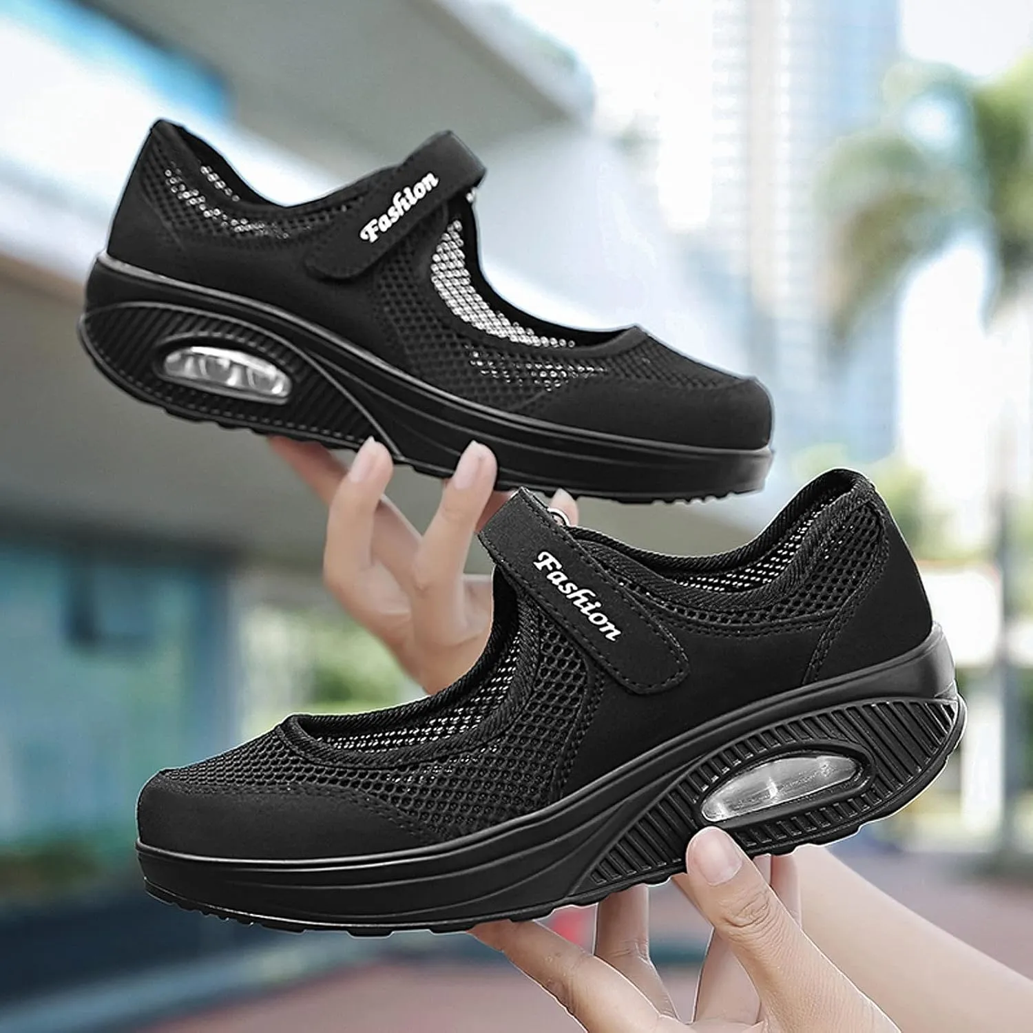 FLIOZY Nurse Shoes Women's Walking Shoes Air Cushion Platform Sneaker Breathable Lightweight Casual Shoes