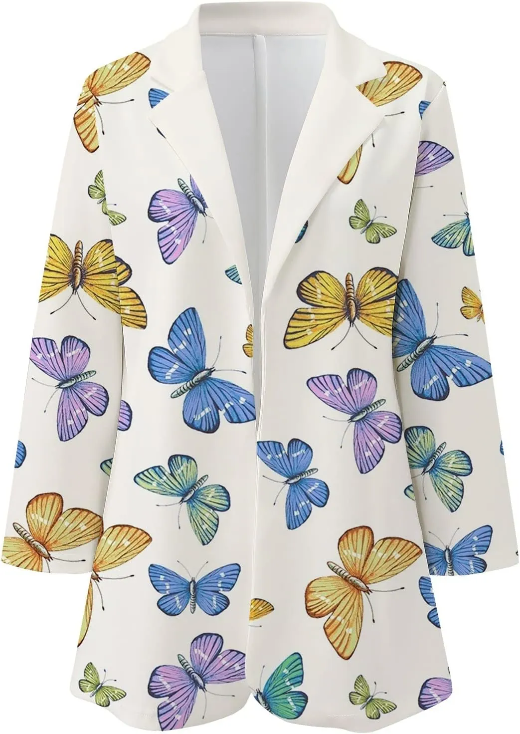 Floral Blazers for Women Long Sleeve Trendy Casual Open Front Printed Dressy Fitted Suit Jackets