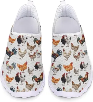 Forchrinse Cow Print Womens Sneakers Slip on Shoes Cute Casual Shoes Walking Running Shoes Lightweight