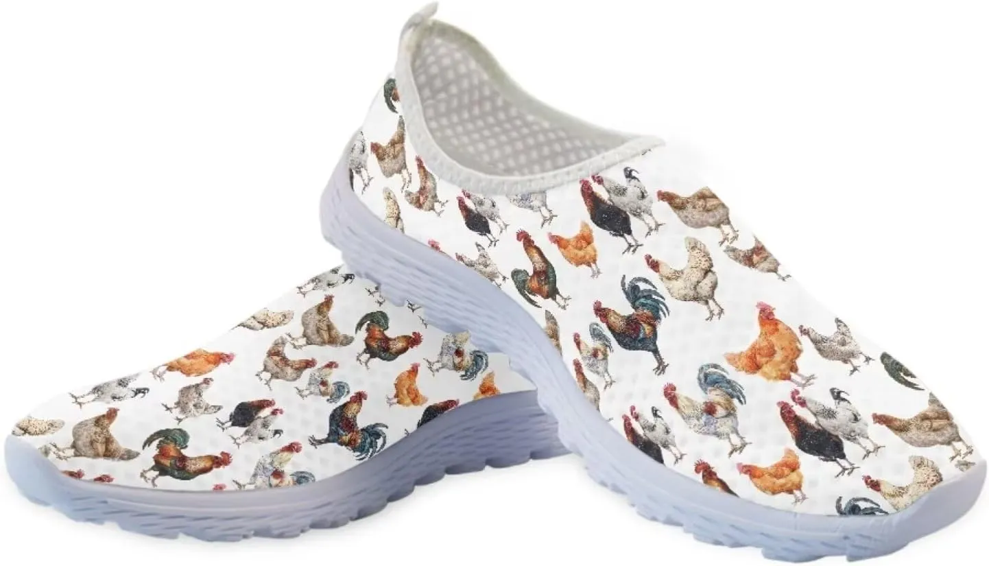 Forchrinse Cow Print Womens Sneakers Slip on Shoes Cute Casual Shoes Walking Running Shoes Lightweight