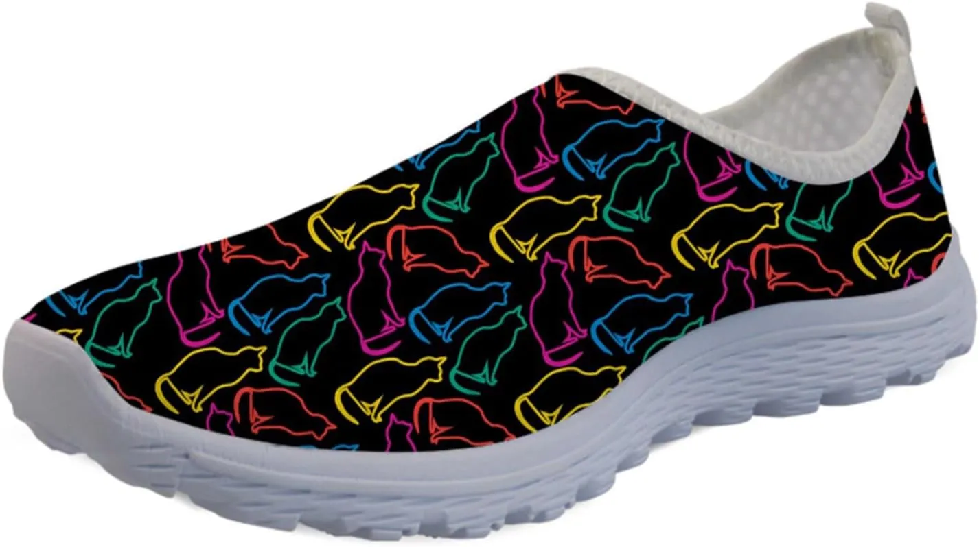 Forchrinse Cow Print Womens Sneakers Slip on Shoes Cute Casual Shoes Walking Running Shoes Lightweight