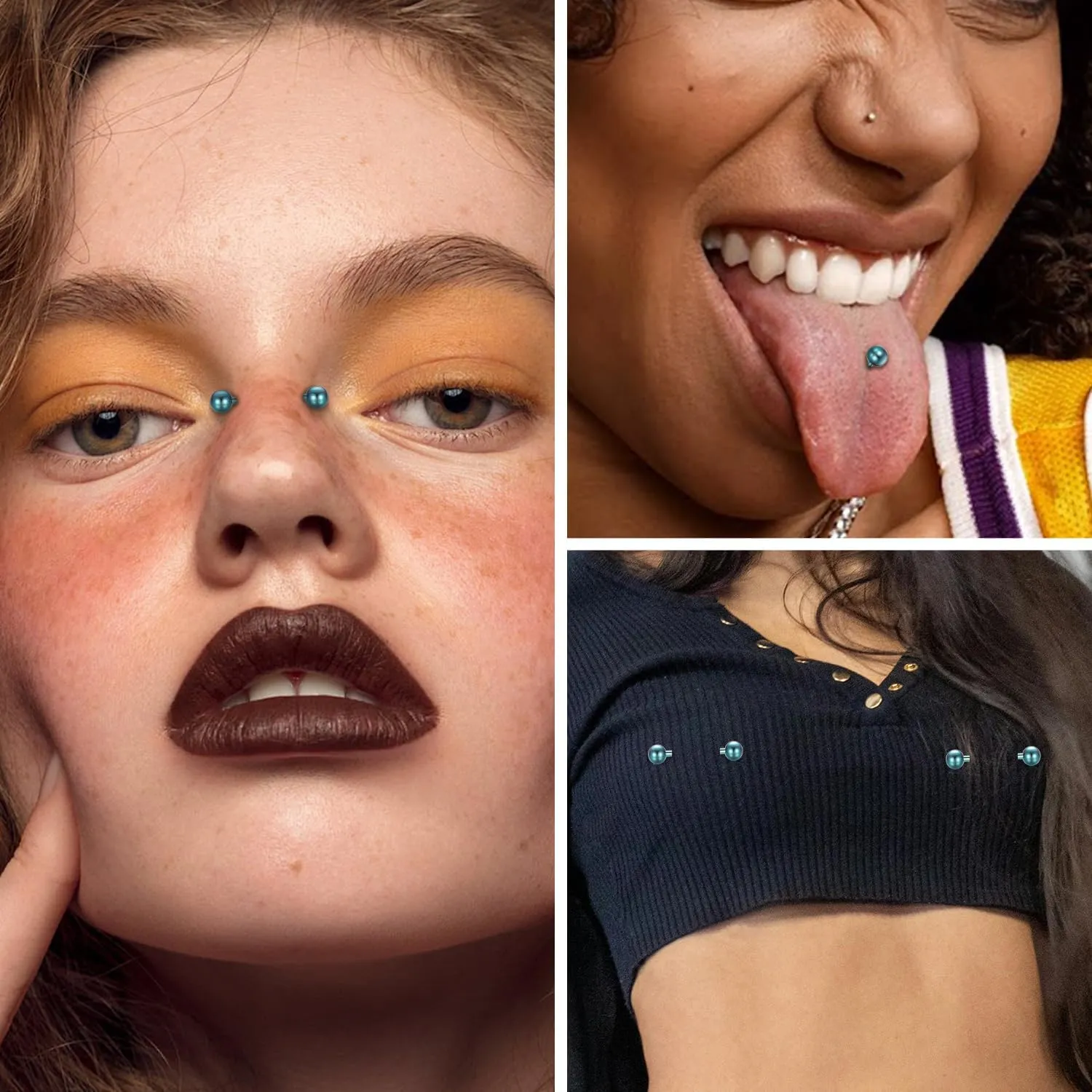 FUNLMO 1 Pair Nipple Rings G23 Titanium Nipple Piercing Jewelry Tongue Rings Internally Threaded Nipple Jewelry Bridge Piercing Jewelry 16G 14G 12G 12mm-18mm