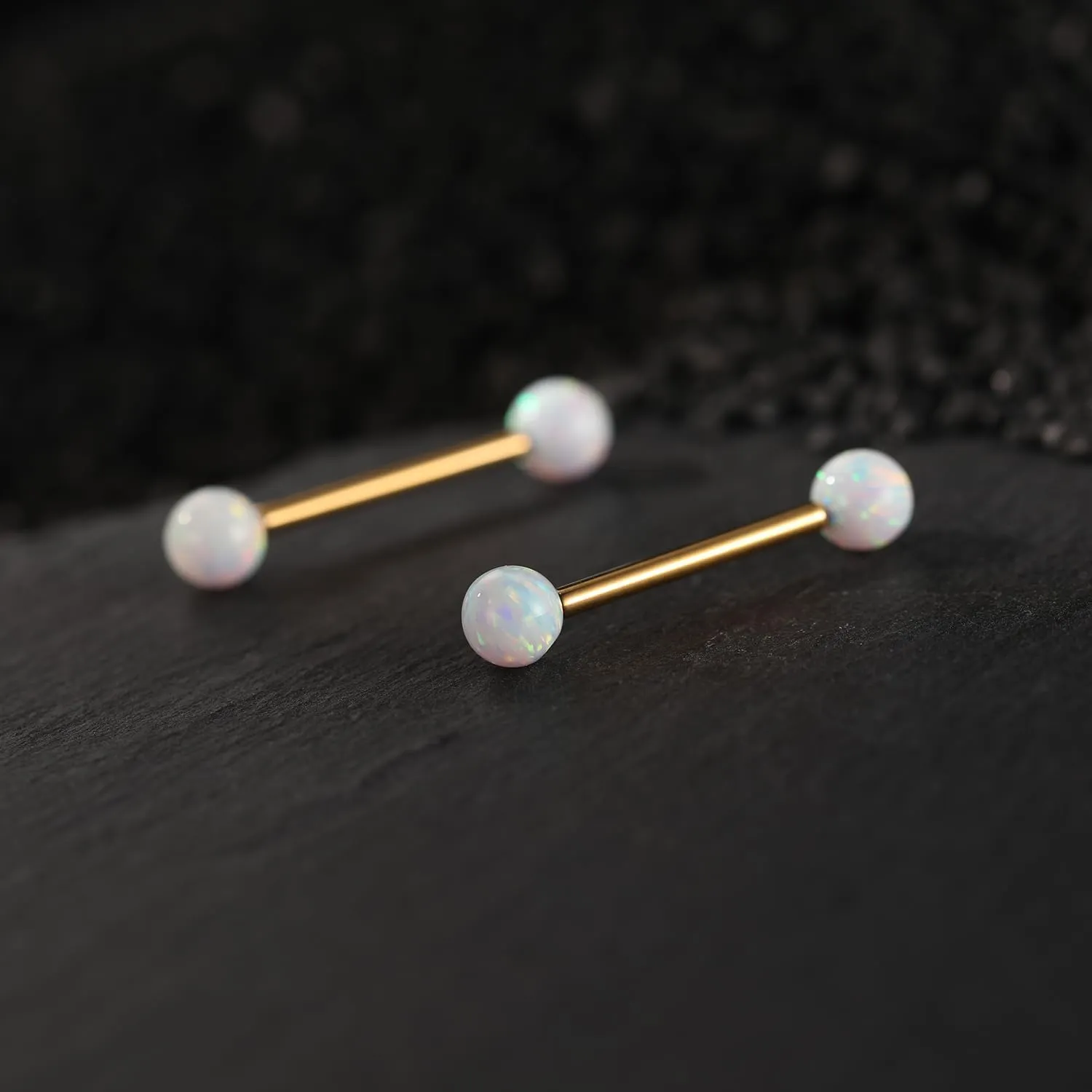 FUNLMO 1 Pair Nipple Rings G23 Titanium Nipple Piercing Jewelry Tongue Rings Internally Threaded Nipple Jewelry Bridge Piercing Jewelry 16G 14G 12G 12mm-18mm