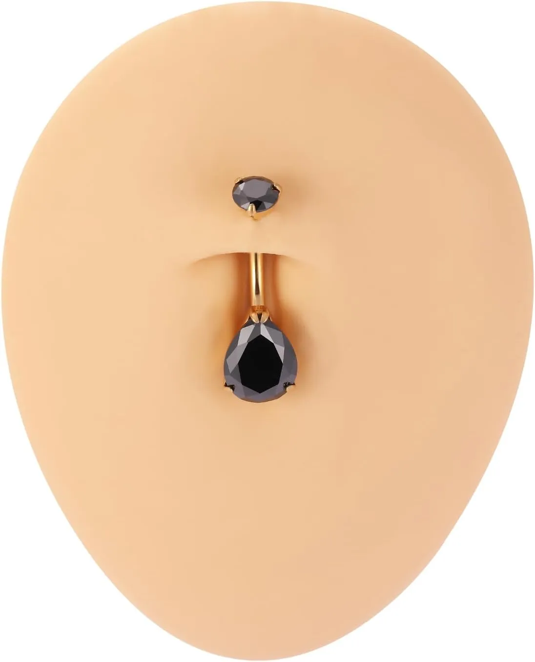 FUNLMO 14g Belly Button Rings Titanium Belly Navel Ring Internally Threaded Belly Button Jewelry Waterdrop Navel Jewelry Navel Belly Piercing Jewelry Navel Barbell Stud