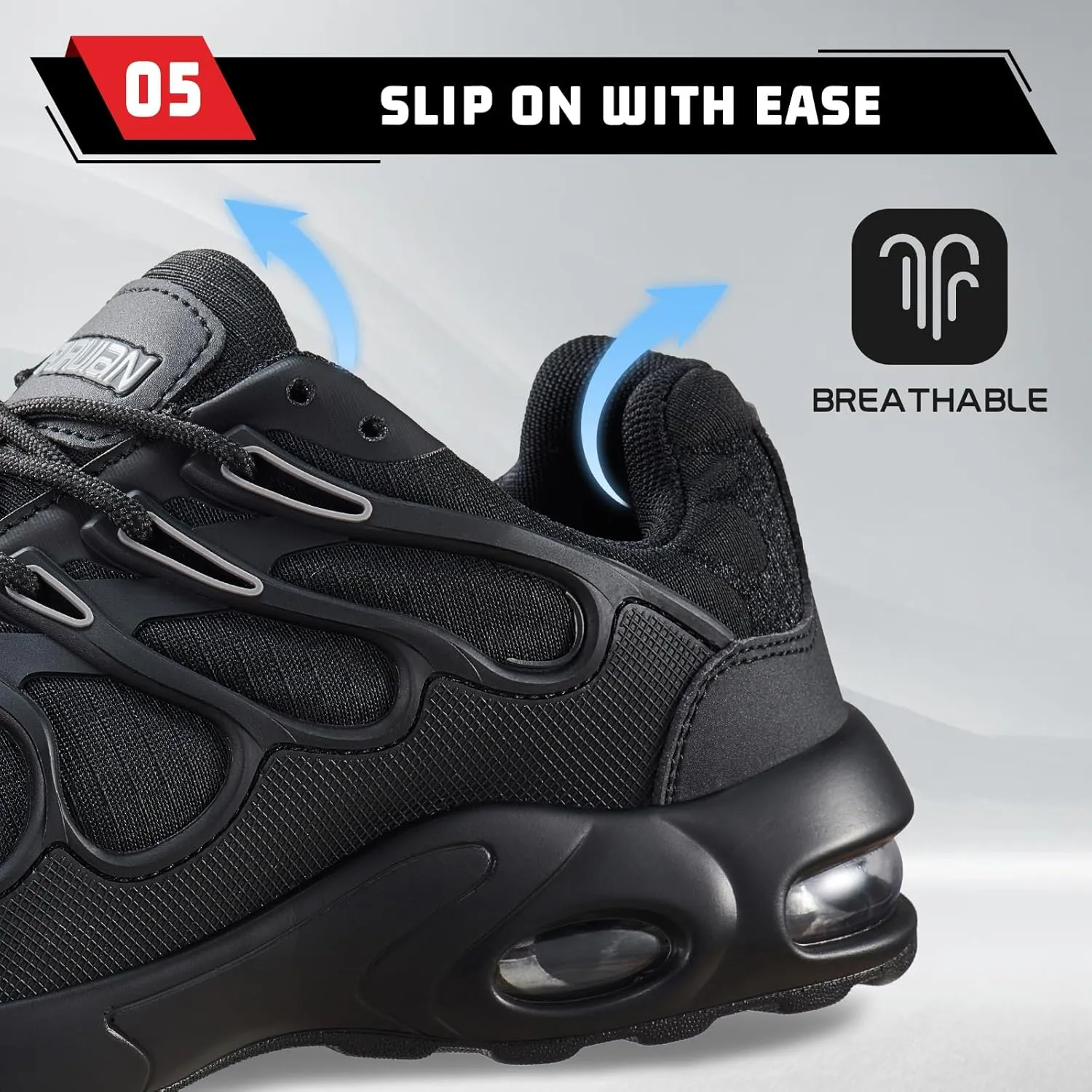 Furuian Steel Toe Shoes for Men Women Air Cushion Indestructible Steel Toe Sneakers Comfortable Safety Shoes Mens Work Shoes