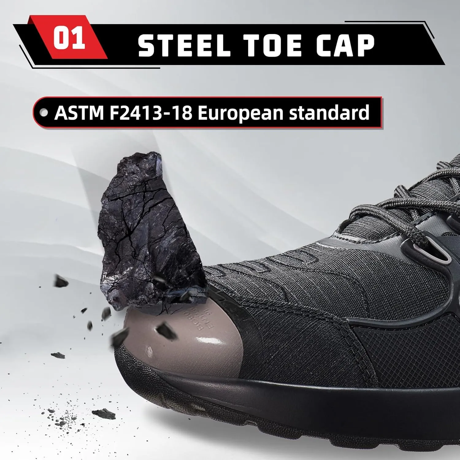 Furuian Steel Toe Shoes for Men Women Air Cushion Indestructible Steel Toe Sneakers Comfortable Safety Shoes Mens Work Shoes