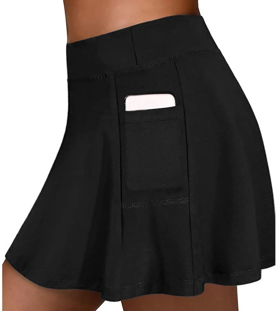 FZYLQY Tennis Skirts for Womens with Shorts Pleated Athletic Skirts with Pockets High Waisted Golf Skort for Workout