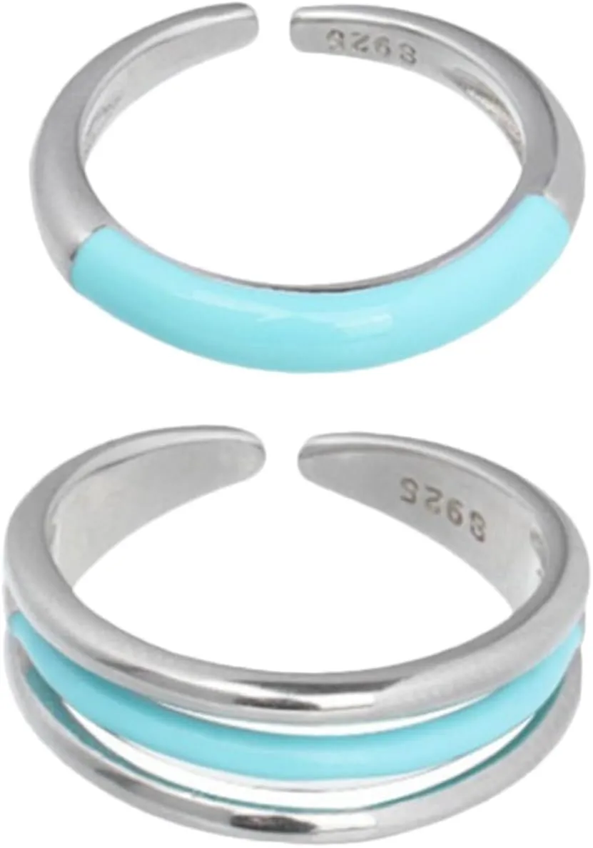 Gatuida Unique Ring Set for Women 2pcs Open Ring Jewelry Fashion Adjustable Fashion Jewelry