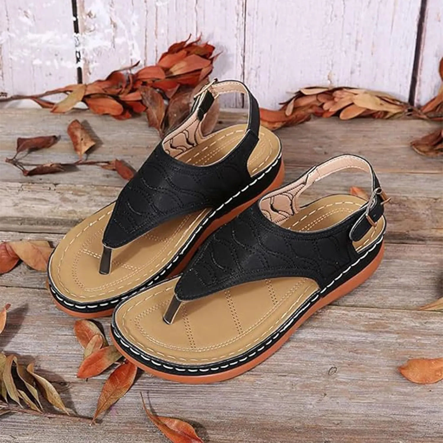 Giltpeak Shoes Women, Orthopedic Shoes For Women, Women'S Arch Support Flat Sandals, Platforms Flip Flops Arch Support Flat Sandals