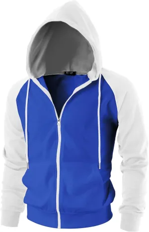 GIVON Men's Zip Up Hoodie Lightweight Baseball Raglan Hooded Sweatshirt