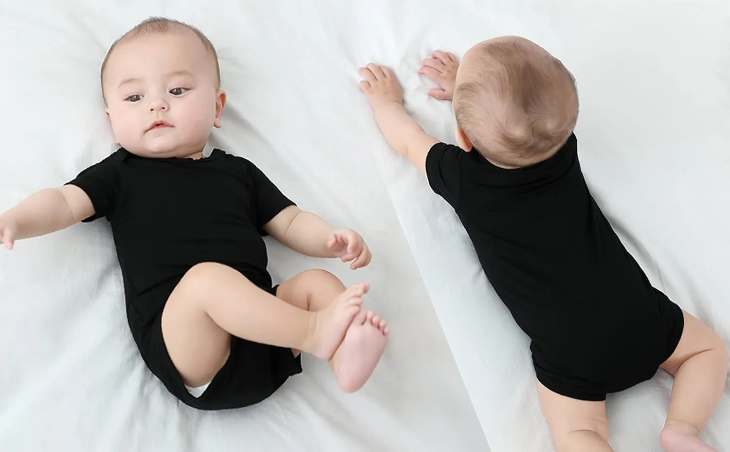 GUISBY Baby Short Sleeve Bodysuits, Rayon Summer Newborn Infant Boys Girls 0-24 Months