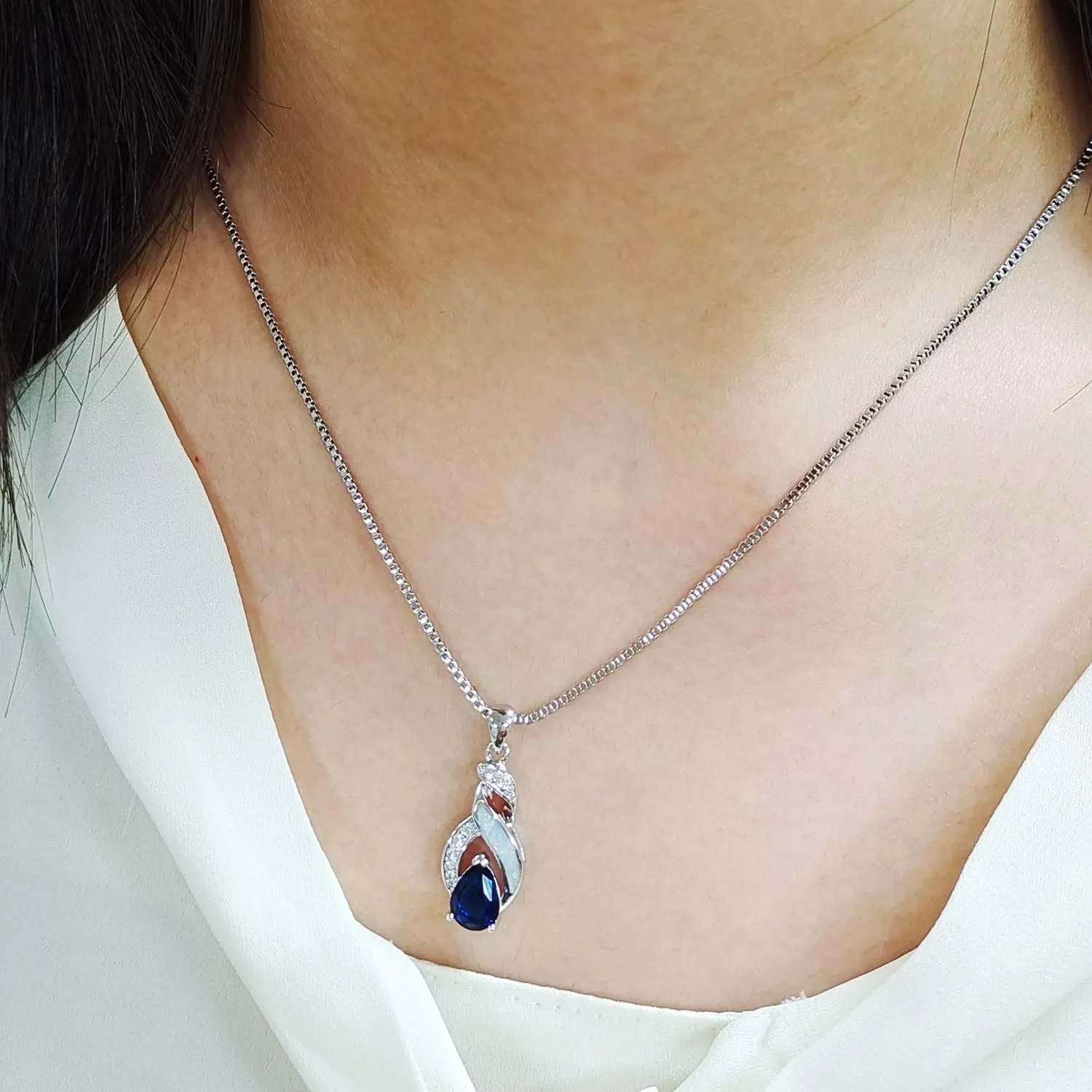 Hermosa Jewelry Sets Australian Created Opal Necklace Earrings Mother's Day Gifts Jewelry for Mom