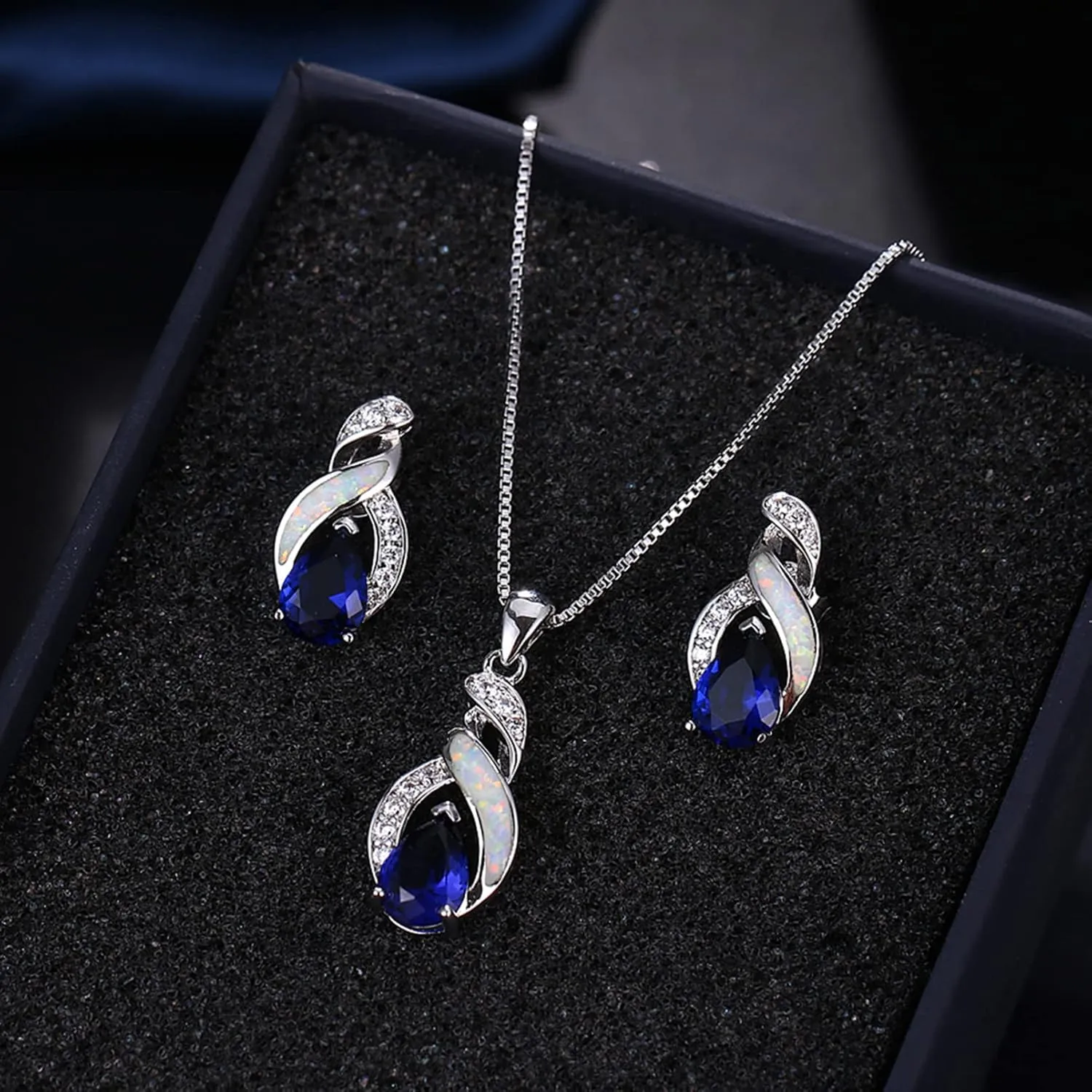 Hermosa Jewelry Sets Australian Created Opal Necklace Earrings Mother's Day Gifts Jewelry for Mom