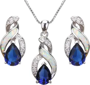 Hermosa Jewelry Sets Australian Created Opal Necklace Earrings Mother's Day Gifts Jewelry for Mom