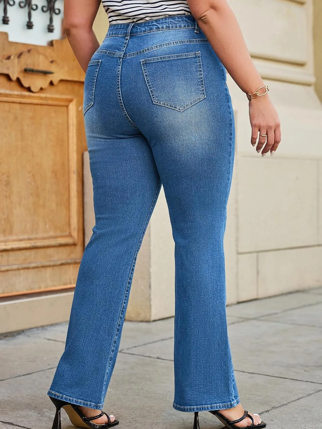 High Waisted Jeans for Women Plus Size Stretchy Bootcut Womens Jeans Boot Cut Jeans for Woman High Rise