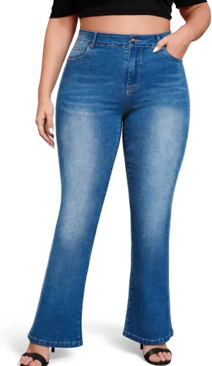 High Waisted Jeans for Women Plus Size Stretchy Bootcut Womens Jeans Boot Cut Jeans for Woman High Rise