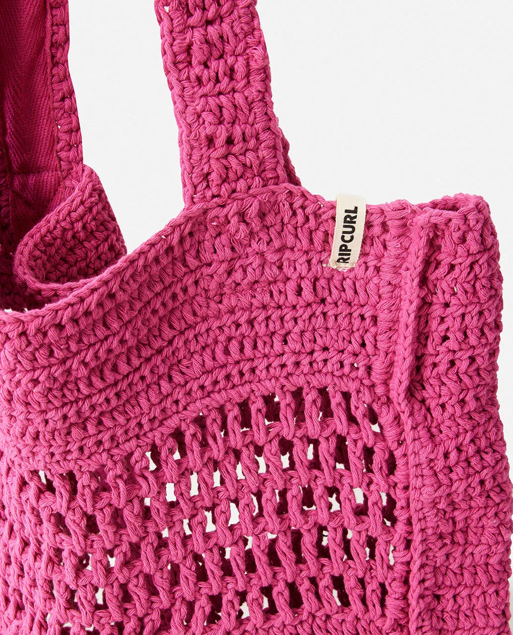 Holiday Crochet 8L Tote Bag - Hot Pink