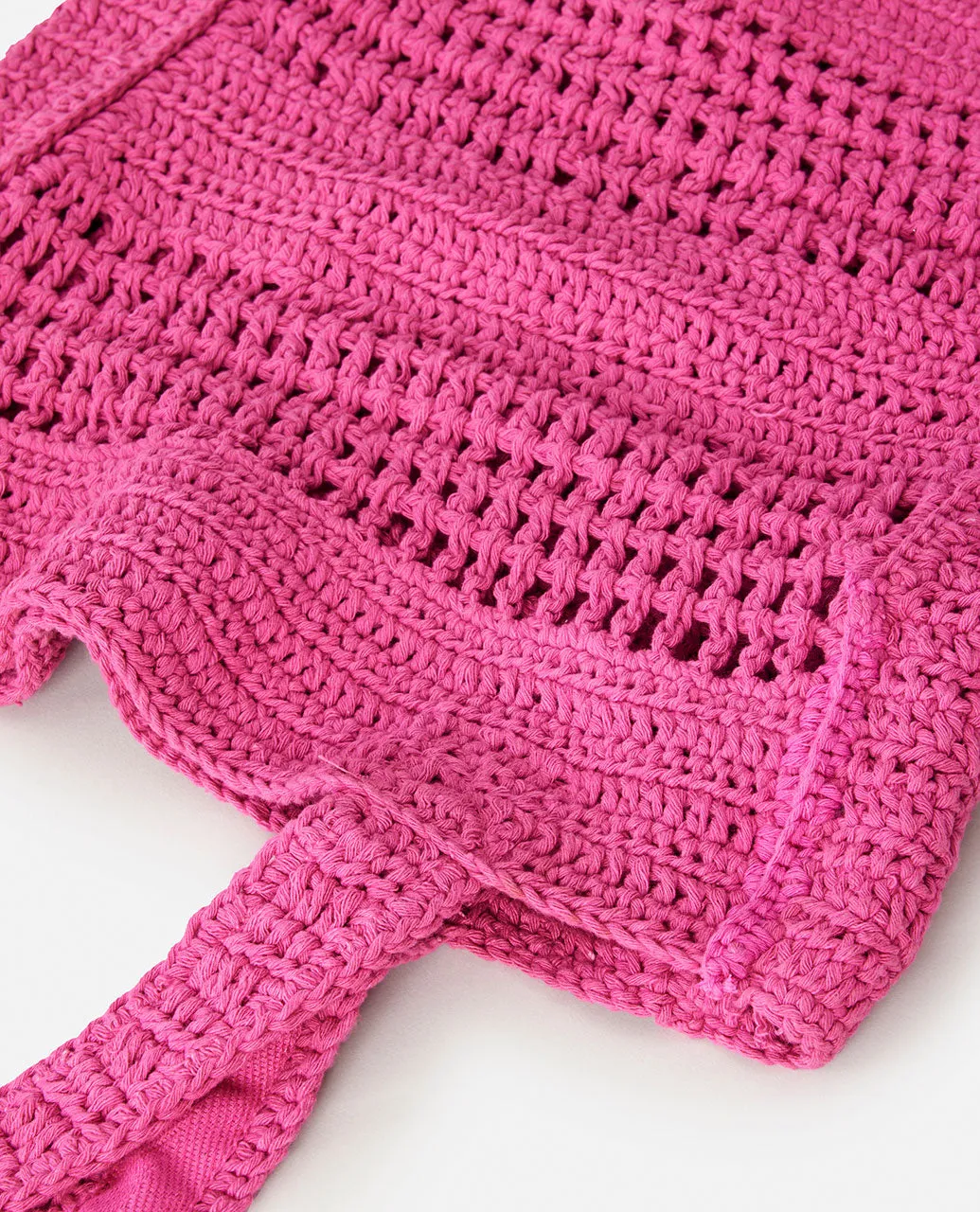 Holiday Crochet 8L Tote Bag - Hot Pink
