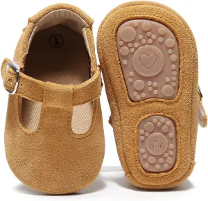 HONGTEYA Leather Baby Moccasins Hard Soled Tassel Crib Toddler Shoes for Boys and Girls??