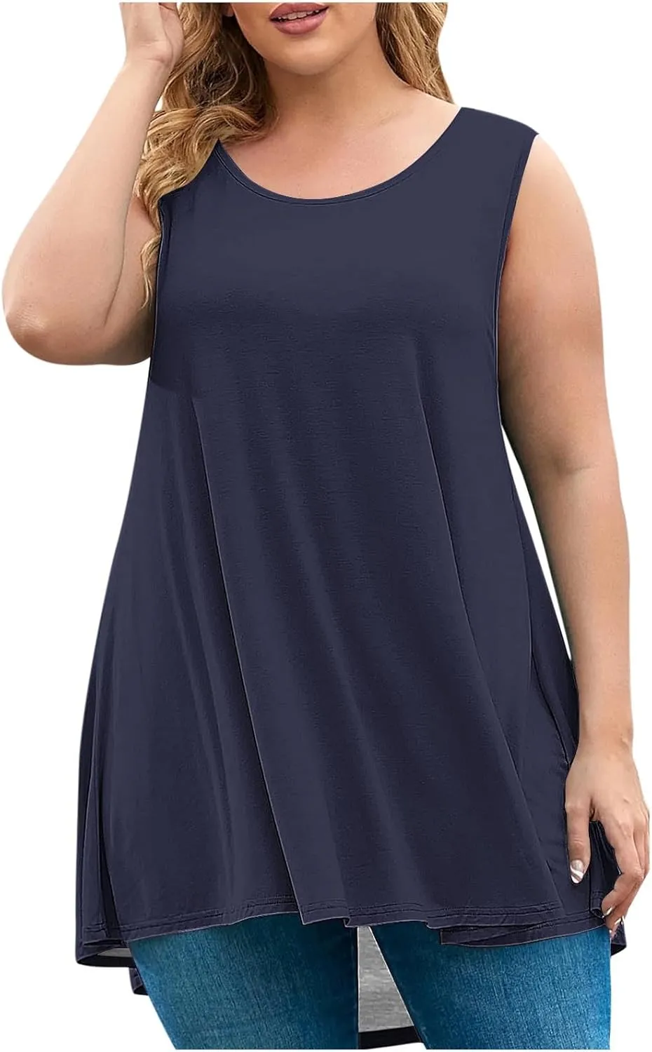 Hvyesh Plus Size Tunic Tops for Women Dressy Tank Tops 2025 Plus Size Loose Fit Dressy Loose Flowy Tank Tops