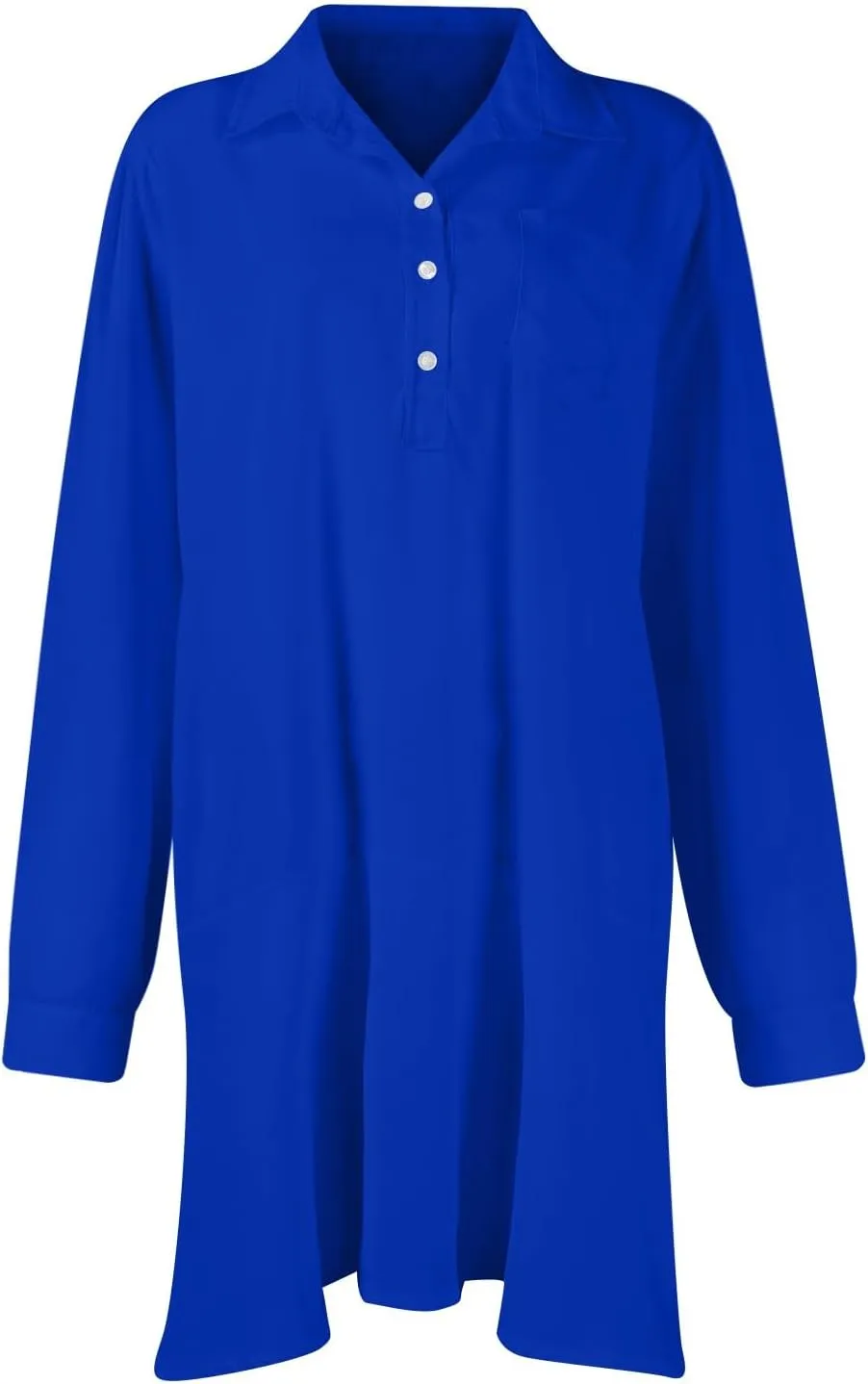 HXHYQKP Shirt Dresses for Women Long Sleeve Button Down Shirt Dress Ruffle Flowy Casual Tunic Shift Mini Dresses