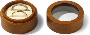 Jewelry Engagement Wedding Double Ring Box Solid Wood Jewelry Ring Box for Proposal, Wedding