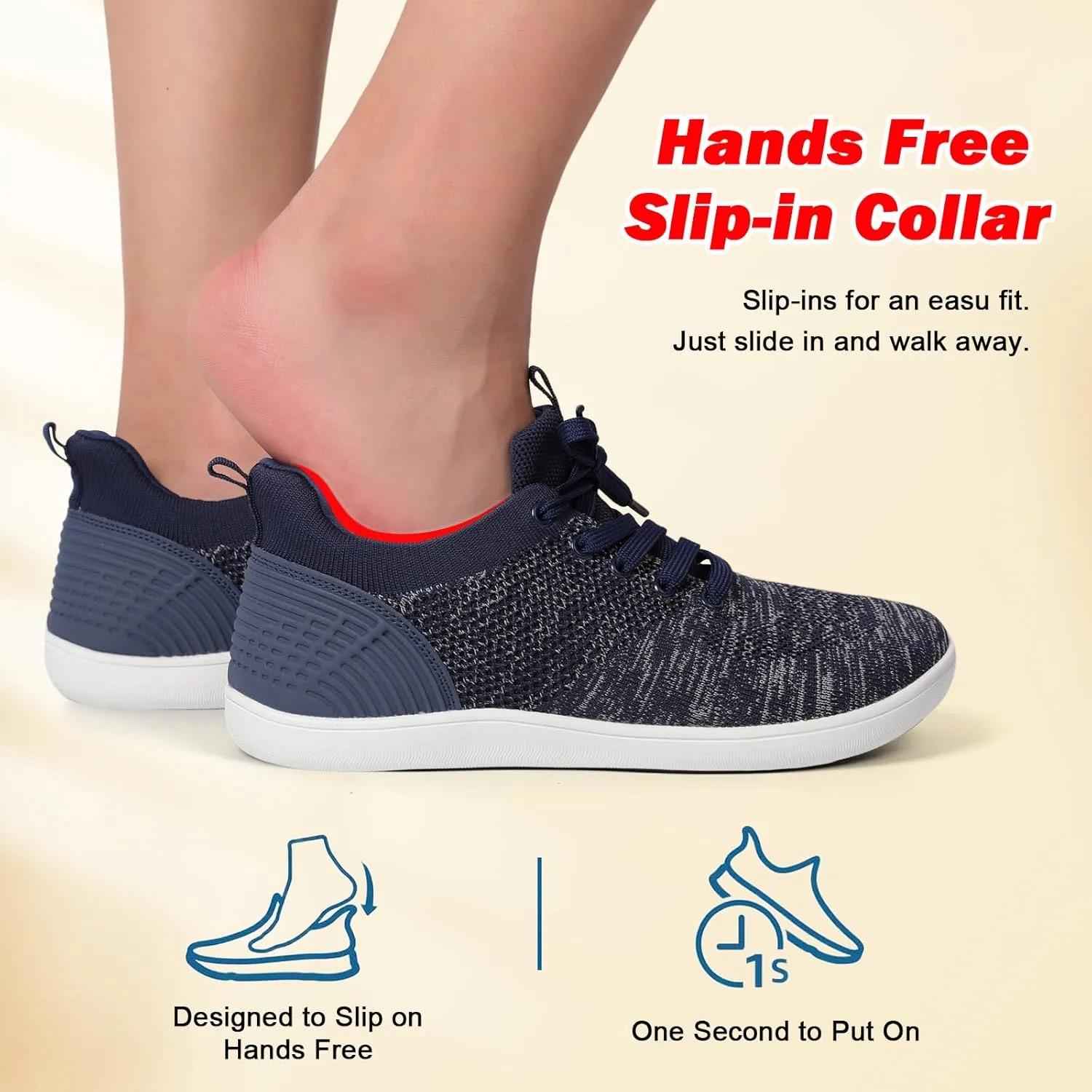 JIASUQI Men's Walking Shoes Wide Toe Sneakers with Arch Support Barefoot Shoes for Men