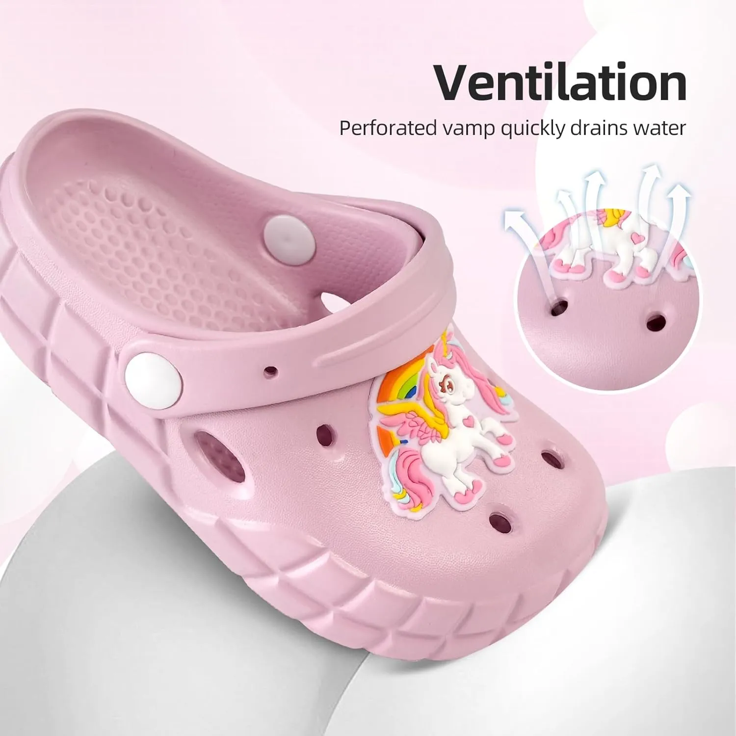 Kids Clogs for Boys Girls Lightweight Slip-On Sandals Water Shoes Beach Pool Slippers for Toddler/Little Kid