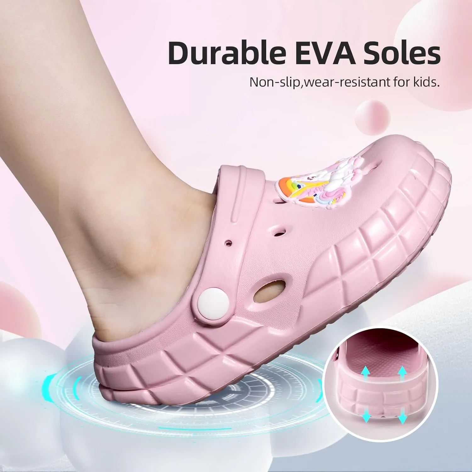 Kids Clogs for Boys Girls Lightweight Slip-On Sandals Water Shoes Beach Pool Slippers for Toddler/Little Kid