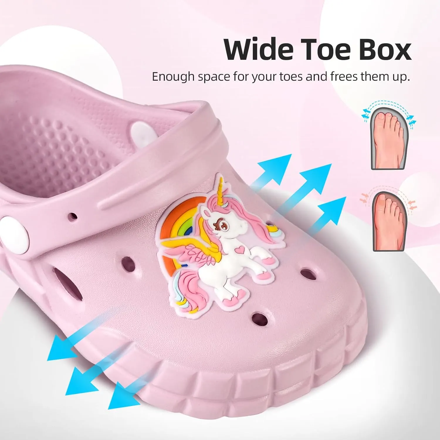Kids Clogs for Boys Girls Lightweight Slip-On Sandals Water Shoes Beach Pool Slippers for Toddler/Little Kid