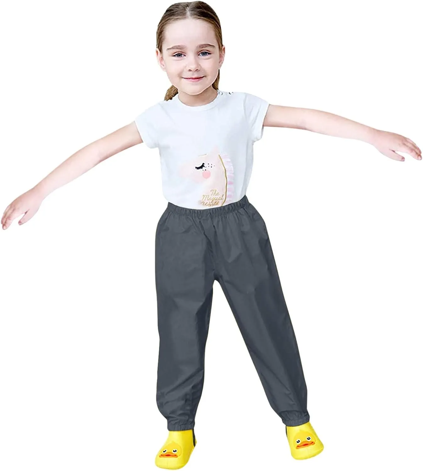 Kids Clothes Toddler Waterproof Rain Pants Dirty Proof Windbreak Cute Outwear Mud Pants for Boys Girls