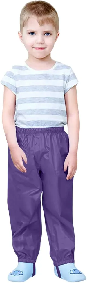 Kids Clothes Toddler Waterproof Rain Pants Dirty Proof Windbreak Cute Outwear Mud Pants for Boys Girls
