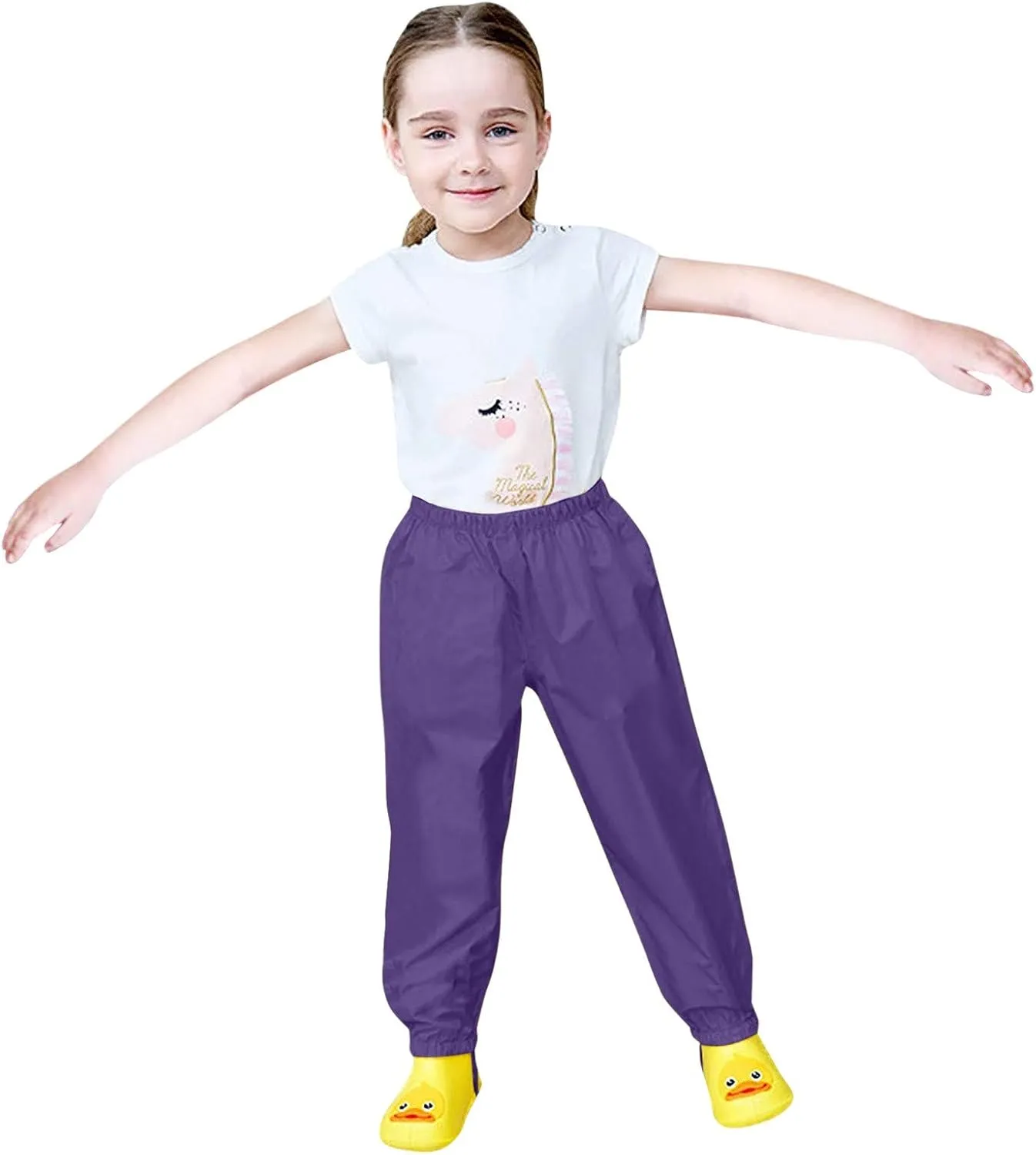 Kids Clothes Toddler Waterproof Rain Pants Dirty Proof Windbreak Cute Outwear Mud Pants for Boys Girls
