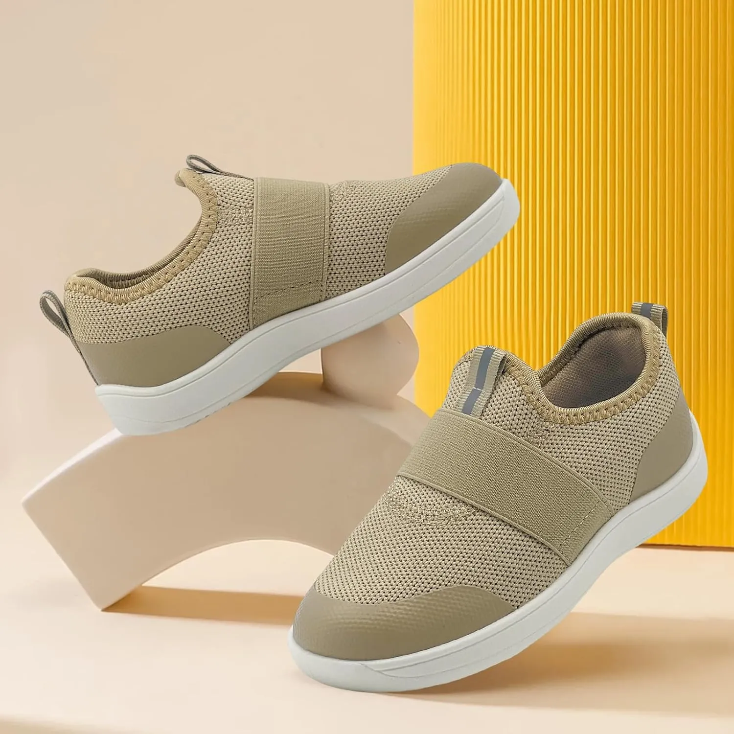 Kids Sneakers for Boys Girls Slip On Wide Toe Box Barefoot Shoes Toddler Minimalist Zero Drop Sneakers Breathable Tennis Walking Shoes