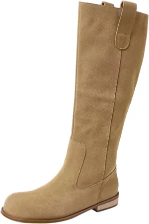 Knee High Boots Women Winter Boots for Women Retro Knee High Boots Flat Low Heel Solid Color Sleeve Mid Calf Boots