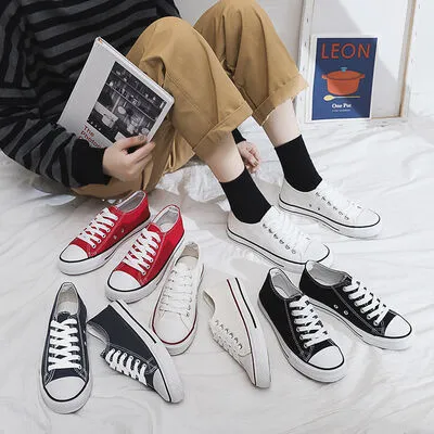 Lace Up Round Toe Sneakers (multiple color options)