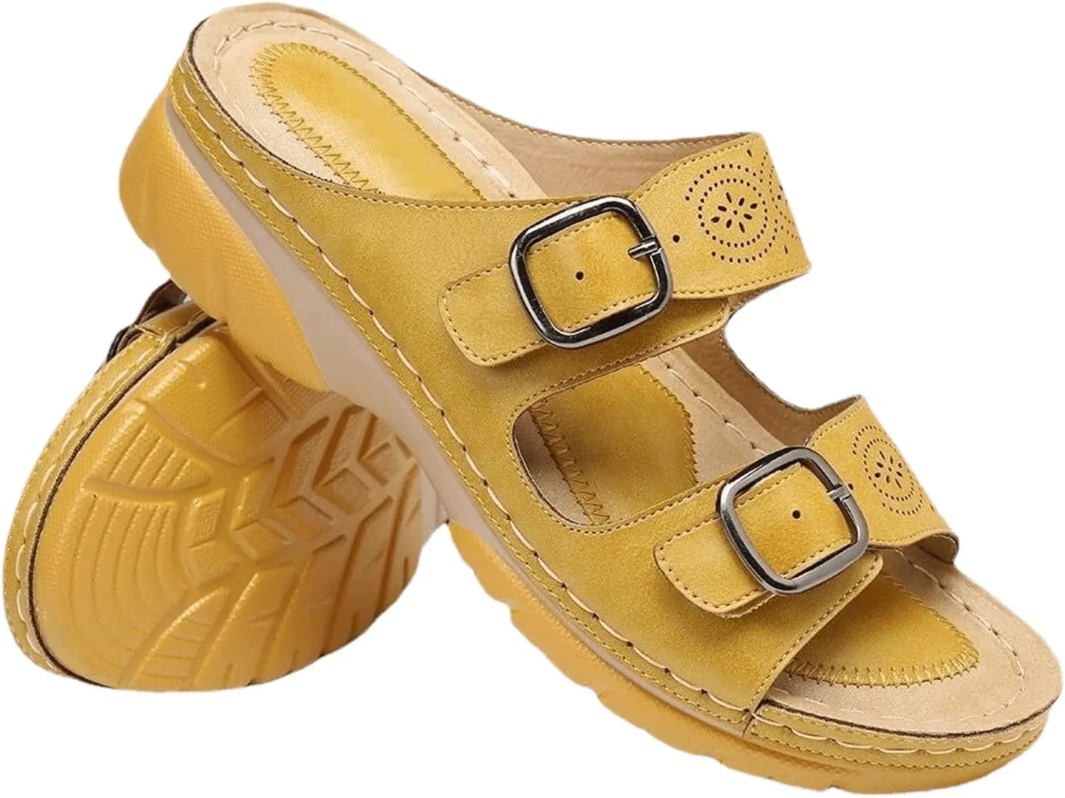 Ladmiple Sandals Women Wedge Slip On Comfort Walking Orthopedic Flip Flops Dressy Summer Orthotic Slides with Arch Support