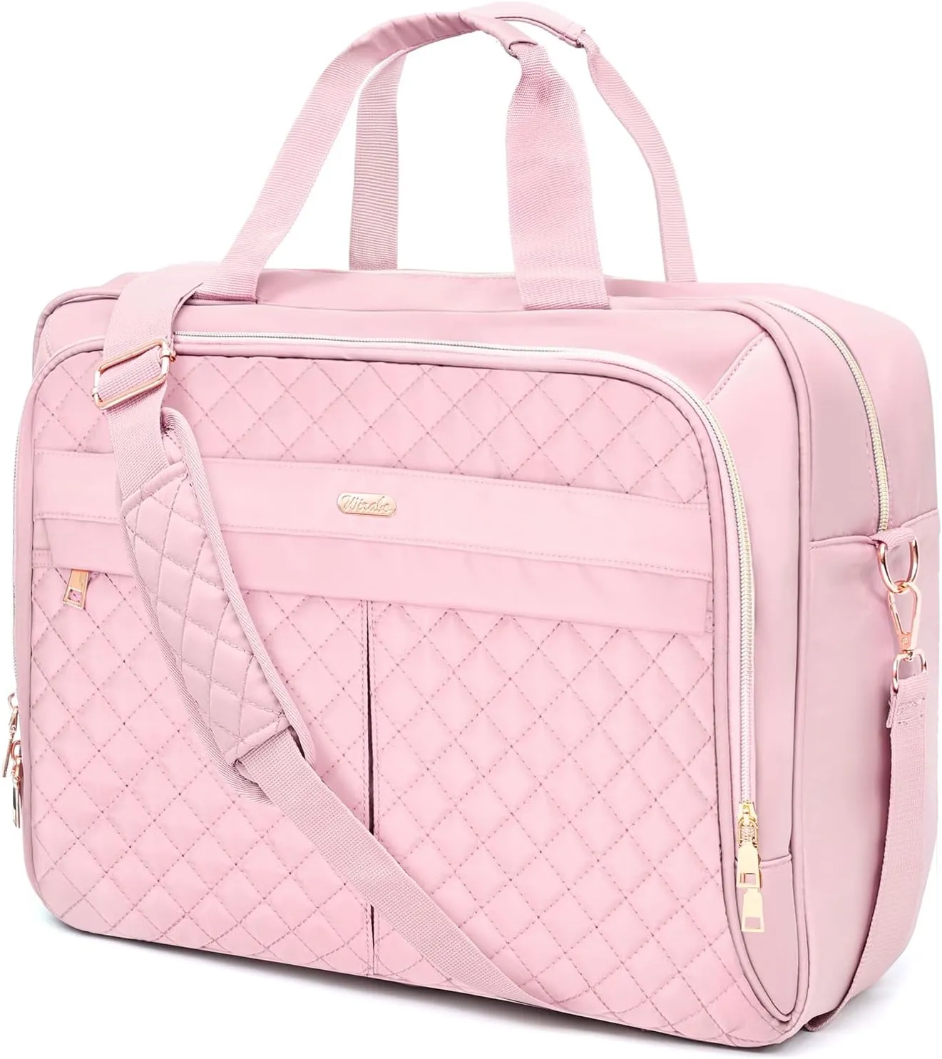 Laptop Bag for Women 17 Inch, Large Computer Bag, Laptop Briefcase for Women Messenger Work Office Travel Business Pink