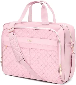 Laptop Bag for Women 17 Inch, Large Computer Bag, Laptop Briefcase for Women Messenger Work Office Travel Business Pink