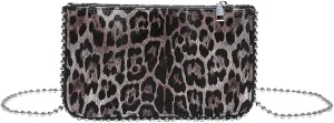 Leopard Print Beading Crossbody Bag Vintage Cheetah Print Satchel Shoulder Envelope Square Bag Animal Print Bag